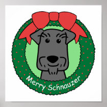 Miniature Schnauzer Christmas Posters