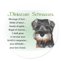 Miniature Schnauzer Gifts Round Sticker