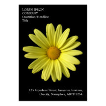 Minimal Flowers - Yellow Daisy - Black Business Card Templates