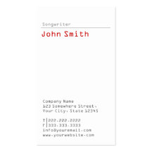 Minimal Grey Chevron Songwriter Business Card