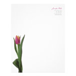 Minimal Modern Pink Tulip Personal Letterhead letterhead