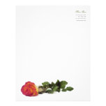Minimal Modern Red Yellow Rose Personal Letterhead letterhead
