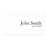 Minimal Plain White Author Business Card