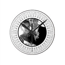 Minimalist Black and White Custom Photo Frame Round Wall Clock