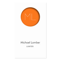 Minimalistic modern Business Card orange circle