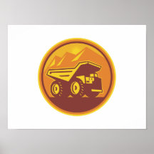 Mining Dump Truck Retro Print