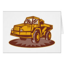 mining truck dump dumper tipper lorry greeting card
