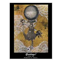 Ministry of Travel Steampunk Postcard
