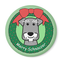 Miniture Schnauzer Christmas Magnet