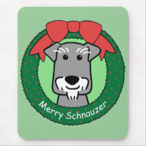 Miniture Schnauzer Christmas Mouse Pads