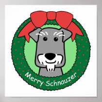 Miniture Schnauzer Christmas Posters