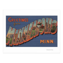 Minneapolis, Minnesota - Large Letter Scenes Post Card