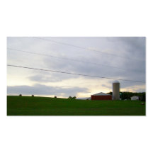 Minnesota farm at dusk hay bales big sky photo business cards