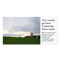 Minnesota farm at dusk hay bales big sky photo photo greeting card