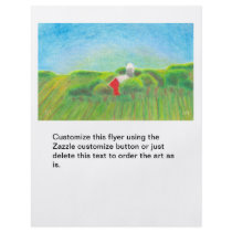 Minnesota farm red barn rural landscape crayon art
