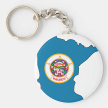 Minnesota Flag Map Keychain