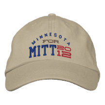 Minnesota for Mitt Romney 2012 Embroidered Baseball Caps