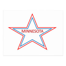 Minnesota in a star. postcard