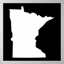 Minnesota in White and Black Print