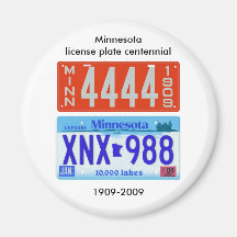 Minnesota license plate centennial fridge magnets