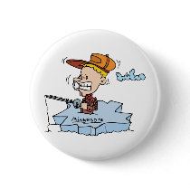 Minnesota MN Ice Fishing Vintage Travel Souvenir Button