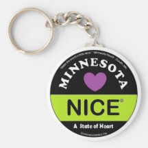 " Minnesota Nice -a State of Heart" Keychain