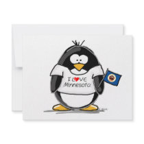 Minnesota penguin personalized invitation