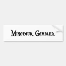 Minotaur Gambler Sticker Bumper Stickers