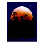 Minous de Halloween et carte postale de lune de Ha