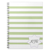 Mint and White Stripe Custom Notebook