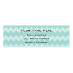 Mint Chevron Skinny Profile Card business cards