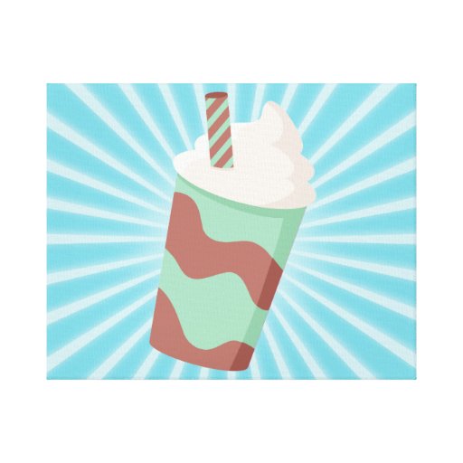 Mint Choc Milkshake Stretched Canvas Prints
