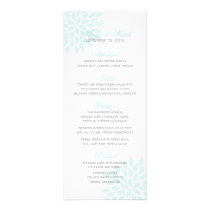 Mint Chrysanthemums Custom Wedding Menu invitations