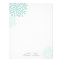 Mint Chrysanthemums Flat Thank You Notes invitations