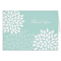 Mint Chrysanthemums Wedding Folded Thank You Notes cards