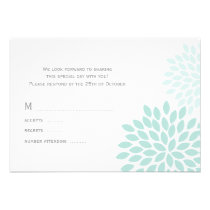 Mint Chrysanthemums Wedding Response Cards invitations