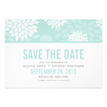 Mint Chrysanthemums Wedding Save the Date invitations