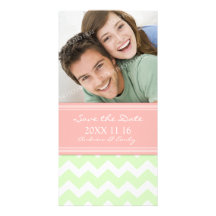 Mint Coral Save the Date Wedding Photo Cards