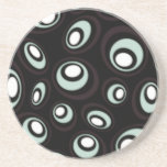 Mint & Cream Offset Retro Ovals Drink Coaster