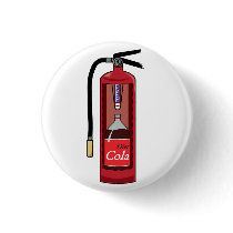 Mint Diet Cola Soda Fire Extinguisher Pinback Button