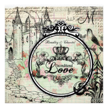 Mint Floral Unconditional Love Wedding Invite