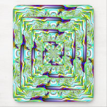 Mint Green Abstract Design Mousepad