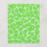 Mint Green and Lime Green Paisley. Flyer
