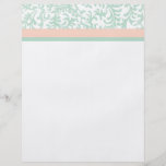 Mint Green and Peach Pink Floral Pattern Full Colour Flyer