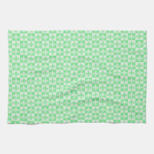Mint Green Fleur de lis Kitchen Towels