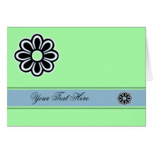 Mint Green Flower Design Cards