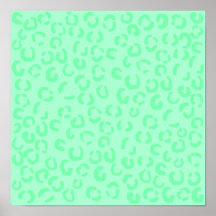 Mint Green Leopard Print Pattern.