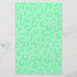 Mint Green Leopard Print Pattern. Flyer Design