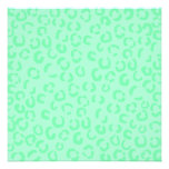 Mint Green Leopard Print Pattern. Personalized Announcements