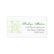 Mint green monogram distress grunge return address personalized address label